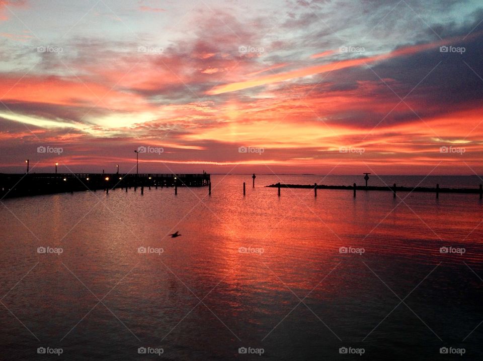 Sunrise off North Beach, Maryland 