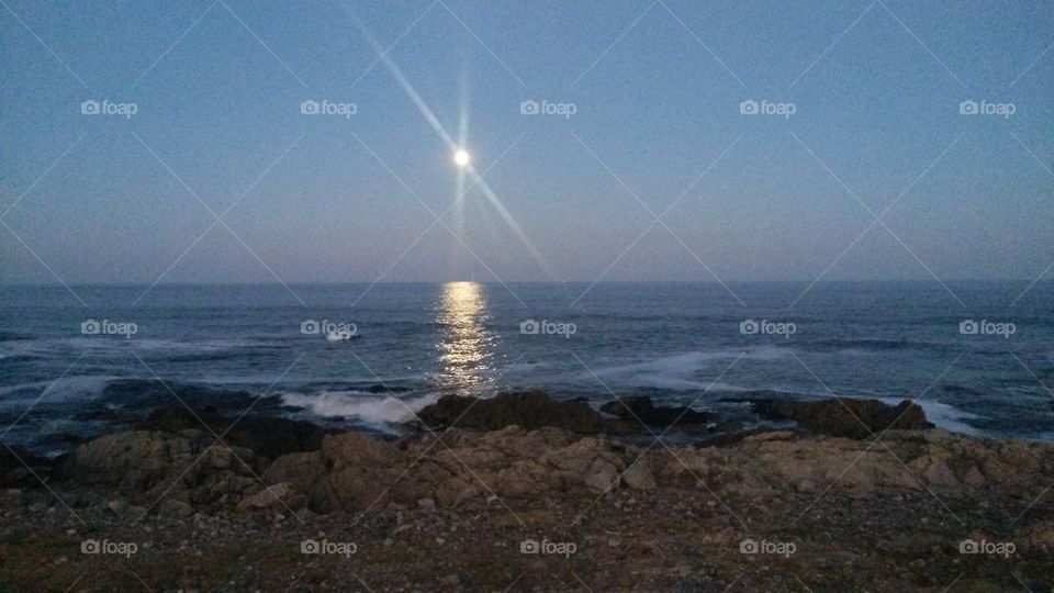 Moon at summer. Moon at summer in punta del este beach
