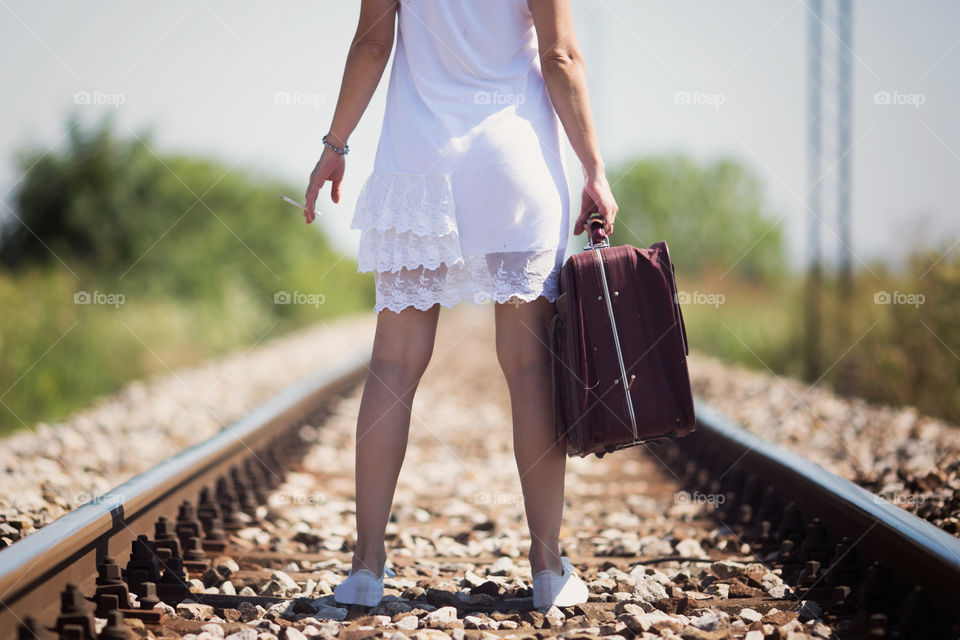 Woman on the rails 