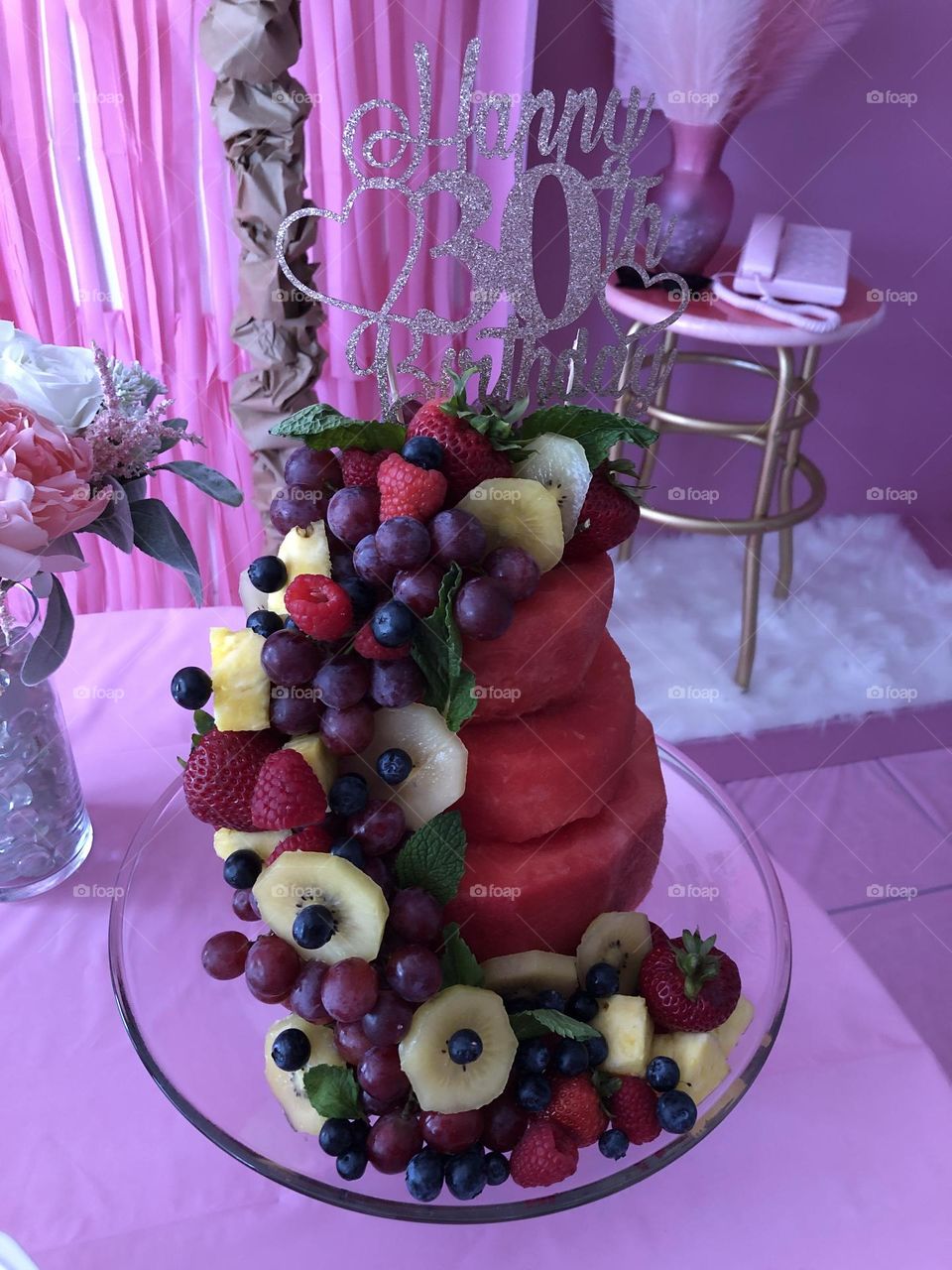 Three Tiered Cake made of fruit