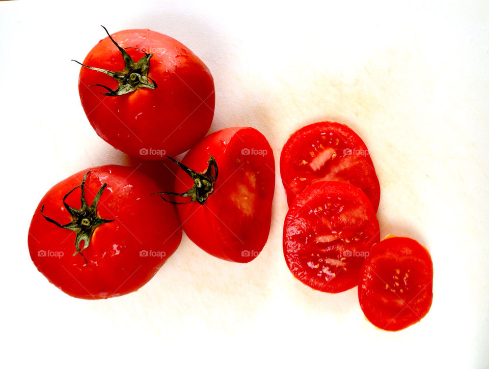 Tomatoes on cutting board