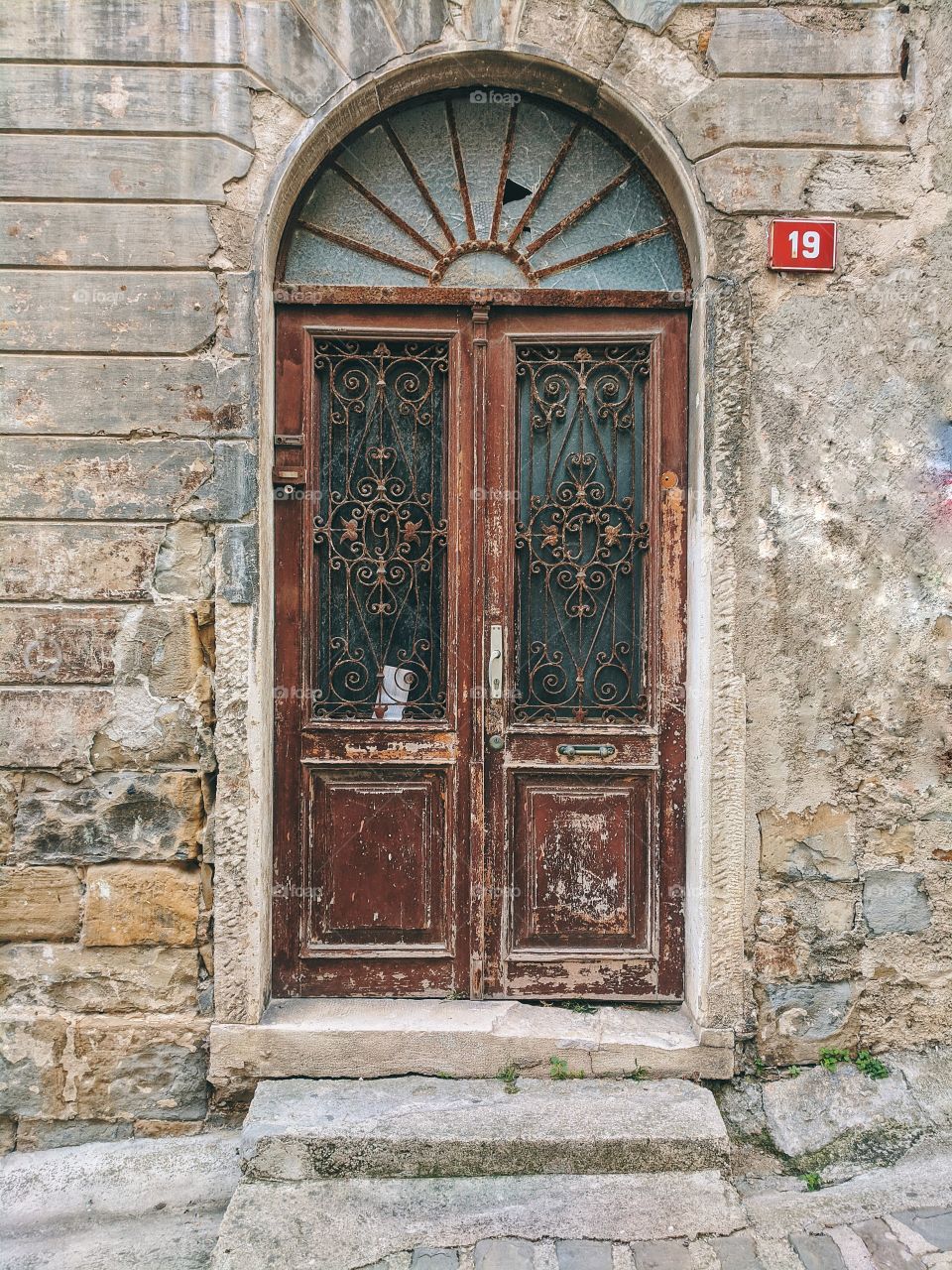 Old door of one of the house in Piran, Slovenia