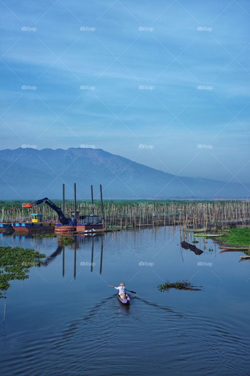 Rawa Pening Lake in Central Java, Indonesia