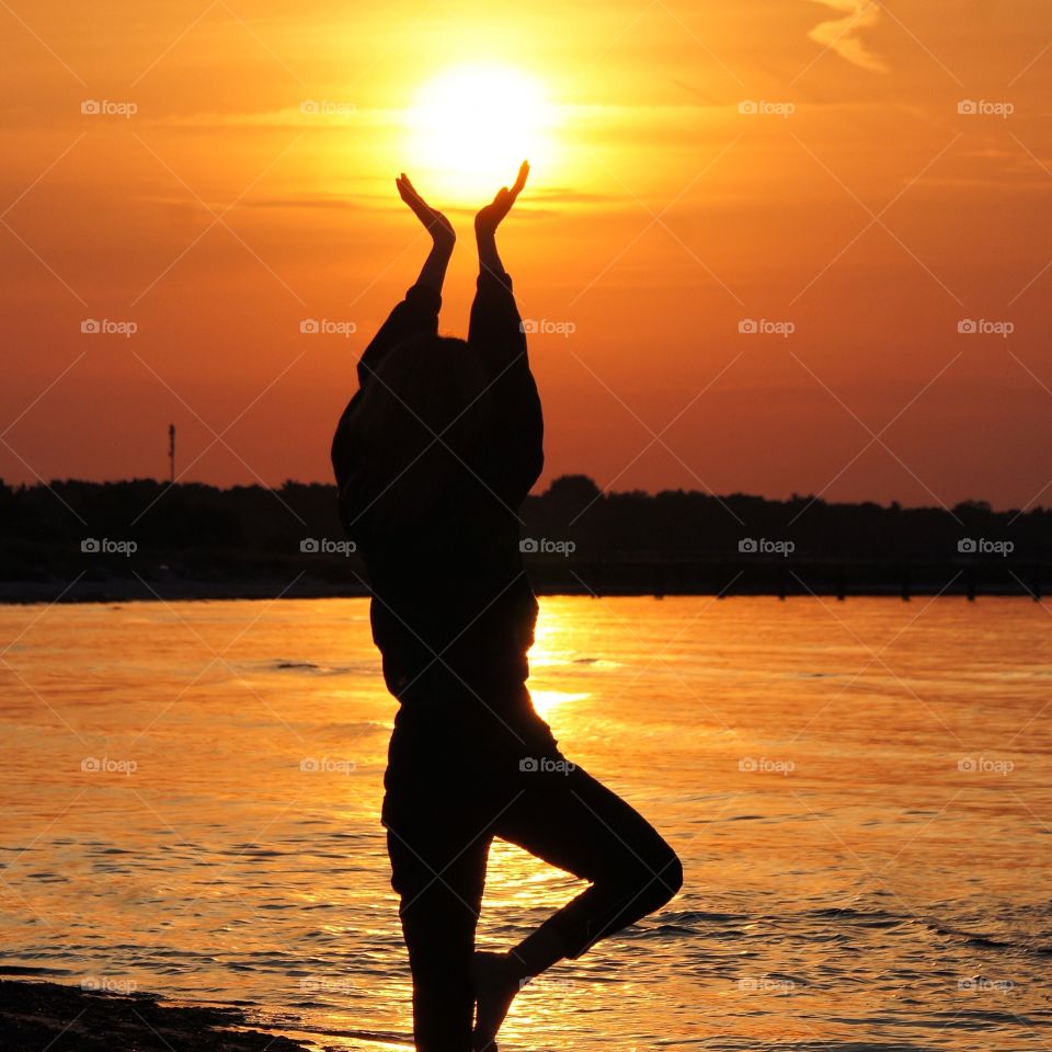 Yoga in sunset