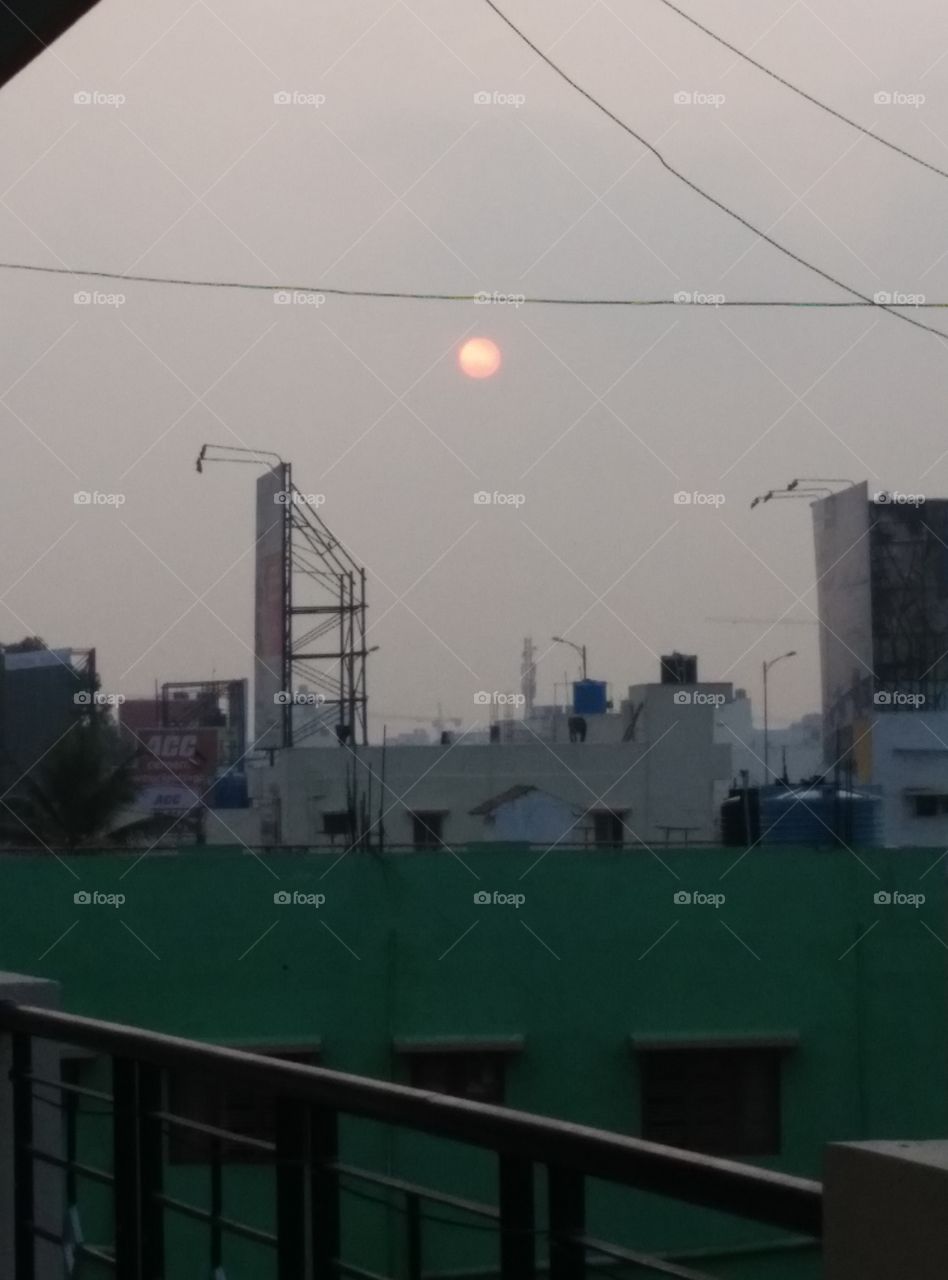 Sunrise on a normal day in Bangalore