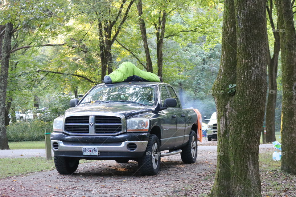 Sleeping on the truck