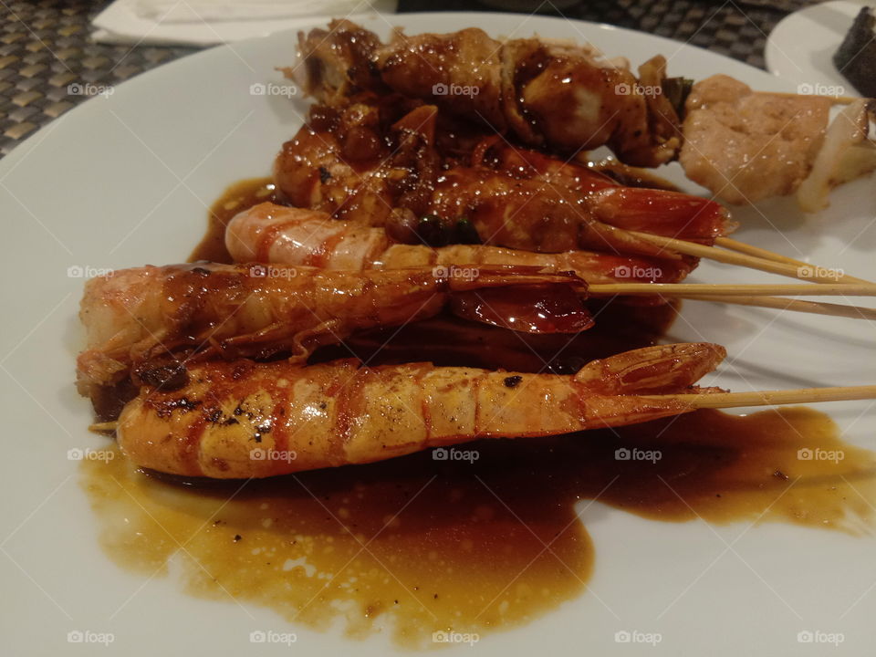 shrimp satay is delicious, sate udang sangat lezat