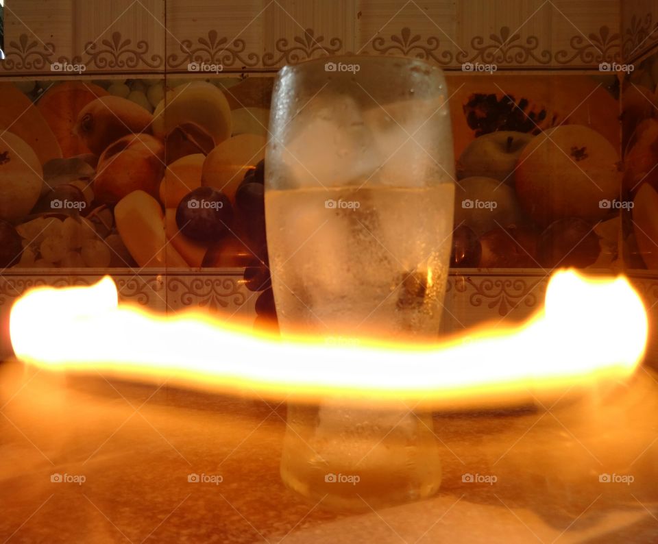 Fire and Ice.  long exposure click.