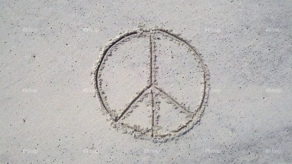 peace on sand