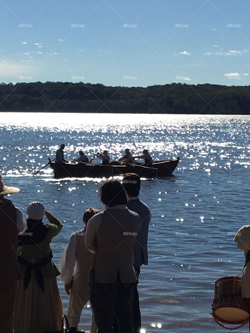 A historically accurate, hand-crafted wooden boat, built by the Living History artists of Mount Vernon, meets the waters of the Potomac for the first time.