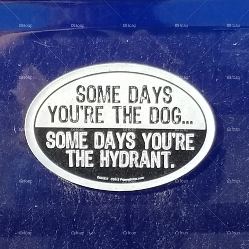 Sticker on the back of a truck I saw, and liked, in the parking lot.