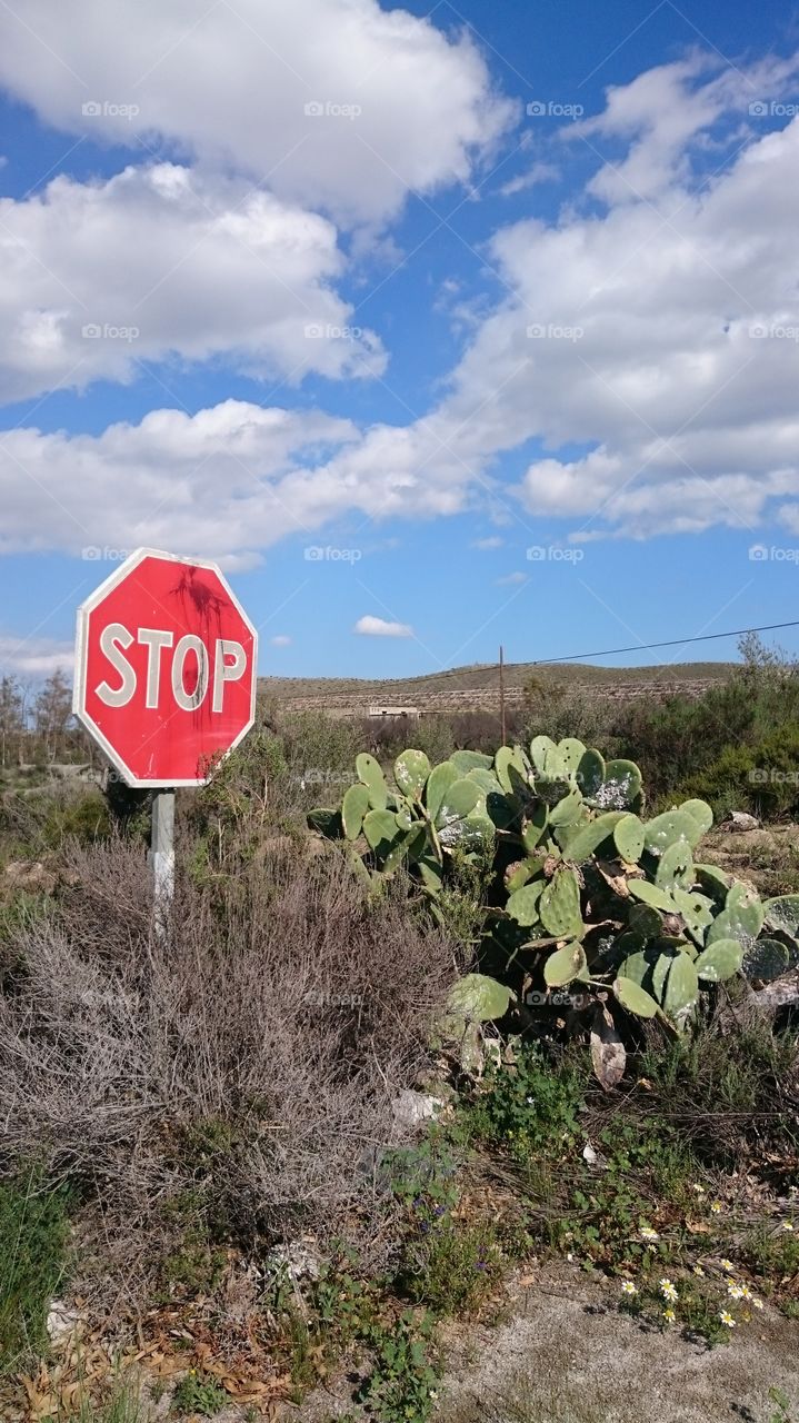 stop. taken at desert of tabernas, Spain 