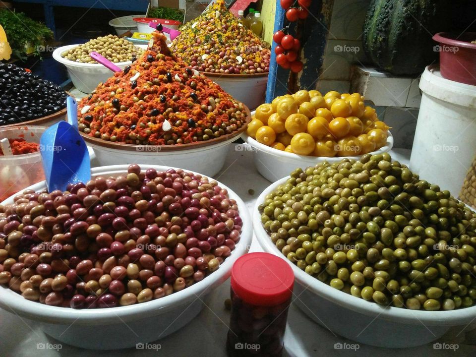 Varied olives.