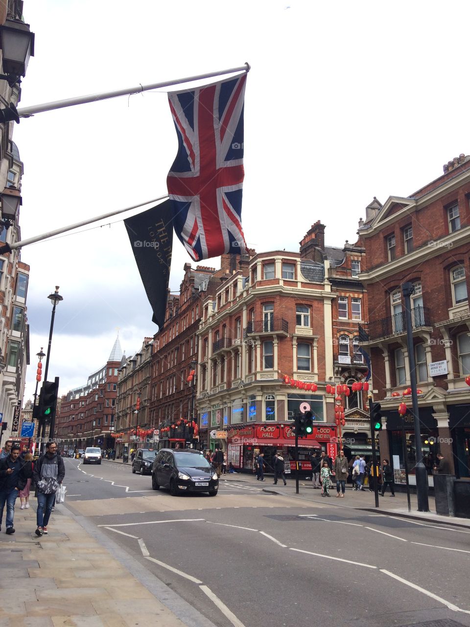 British flags surround the city