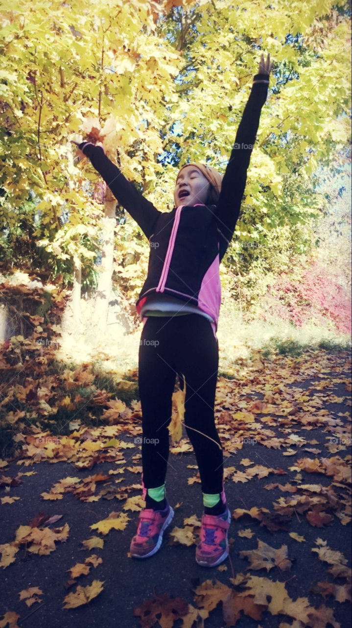 Playful. Autumn walk