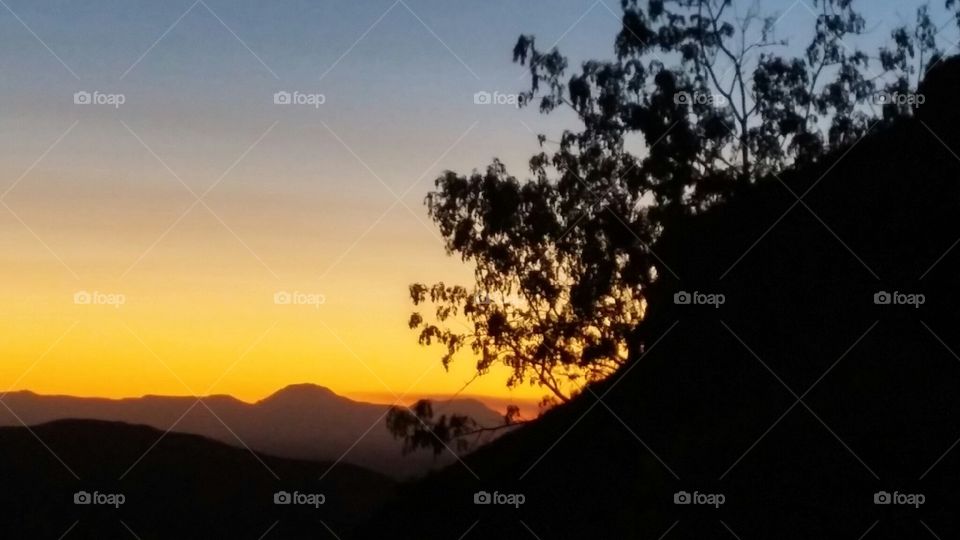 sunset in the mountains