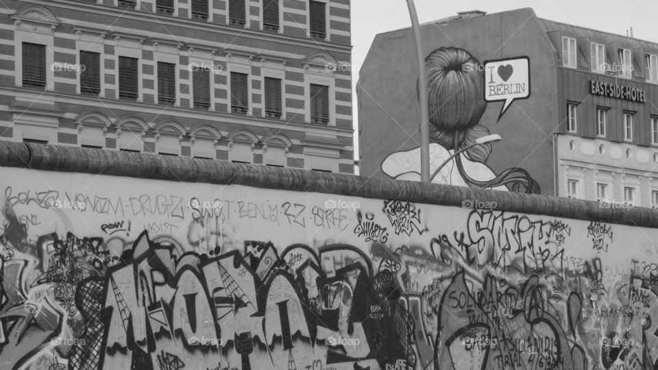 Eastern Berlin. Black And White grafiti