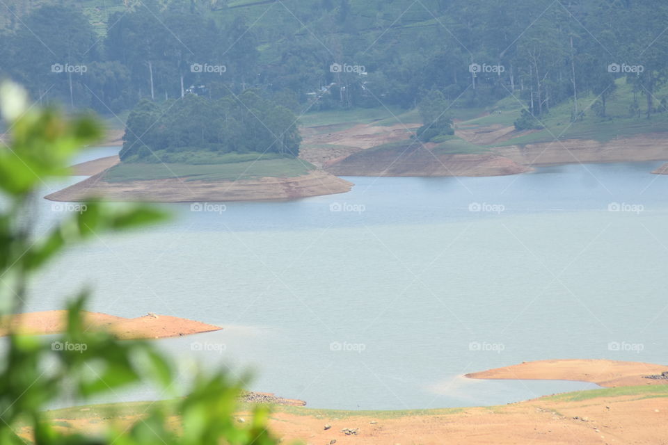 Beautiful Reservoir surrounded by greenery