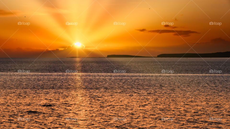 Sunrays at Galway bay