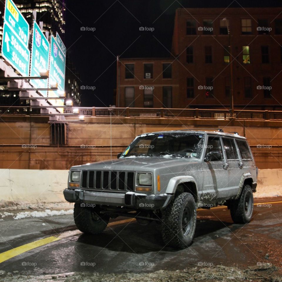Jeep in the city.