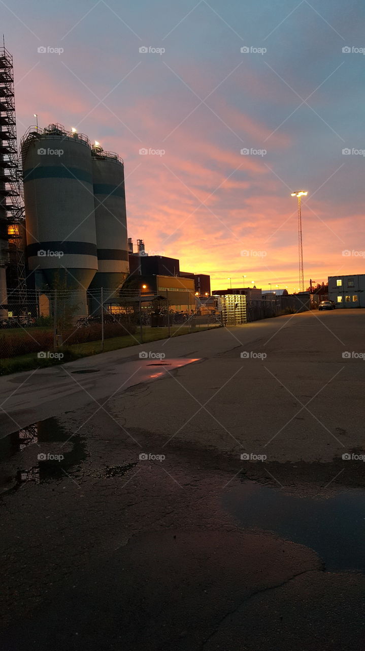 BillerudKorsnäs in sunset