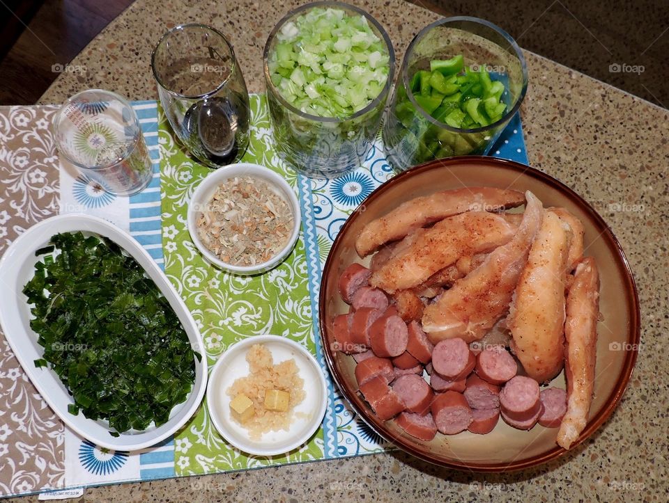 Food prep for Gumbo 