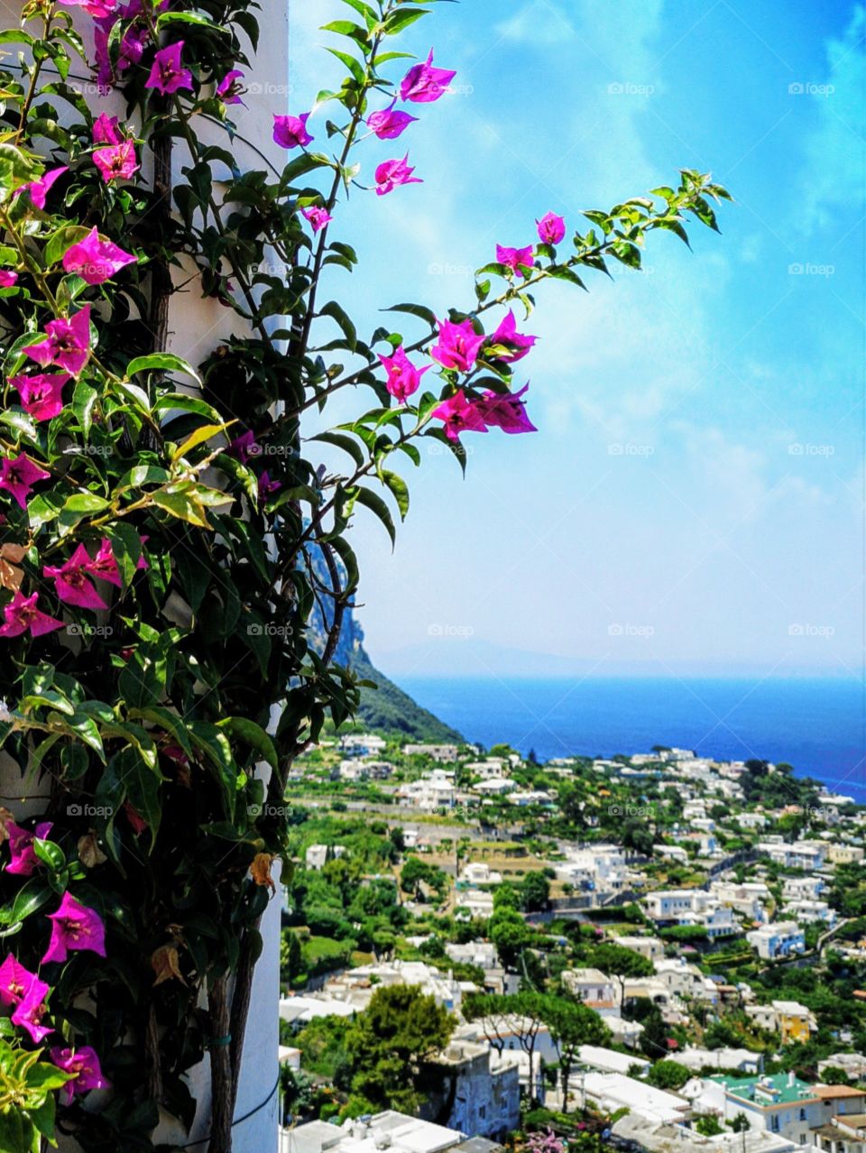 a sunny afternoon on Amalfi coast Italy