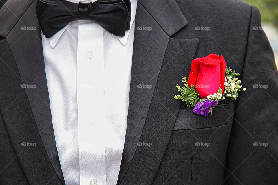 Close-up of a groom