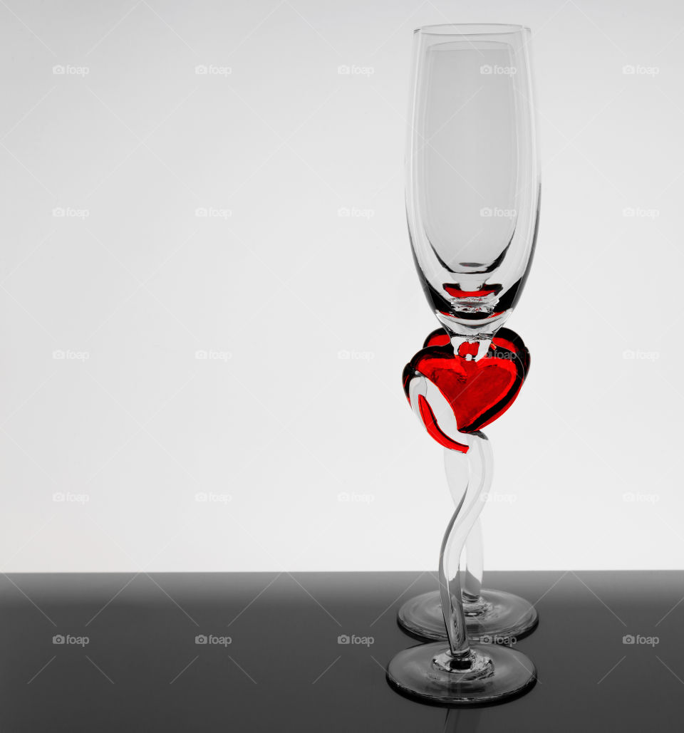 two glasses for romance