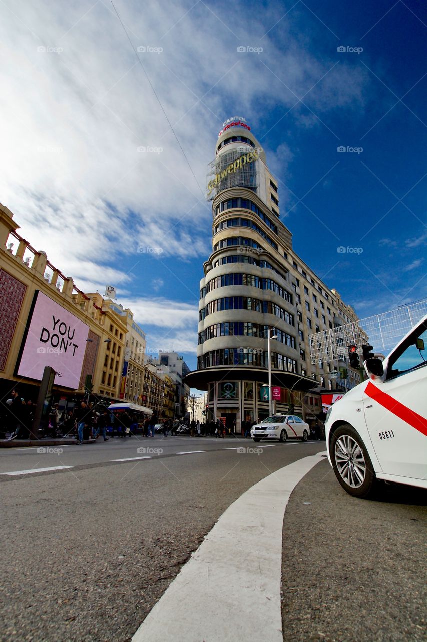 The Capitol building on Gran Via in Madrid 