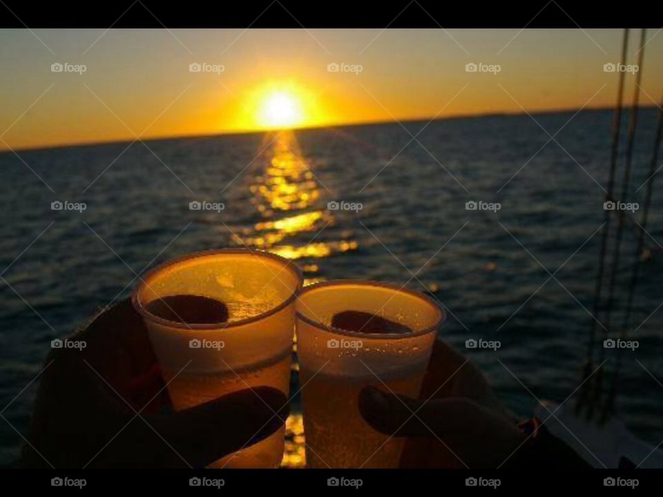 Cheers at sunset 