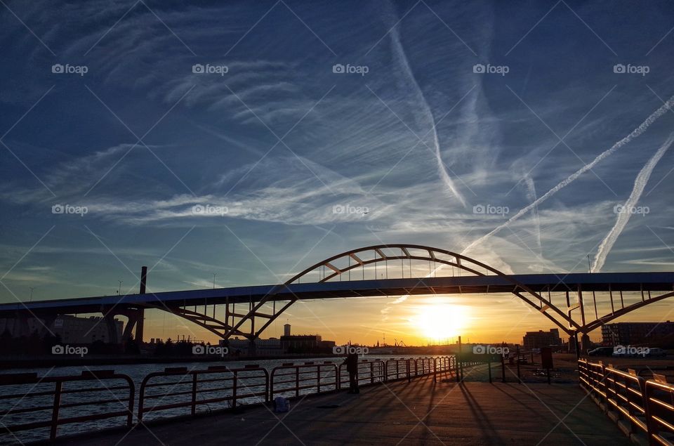 Sunlight on bridge