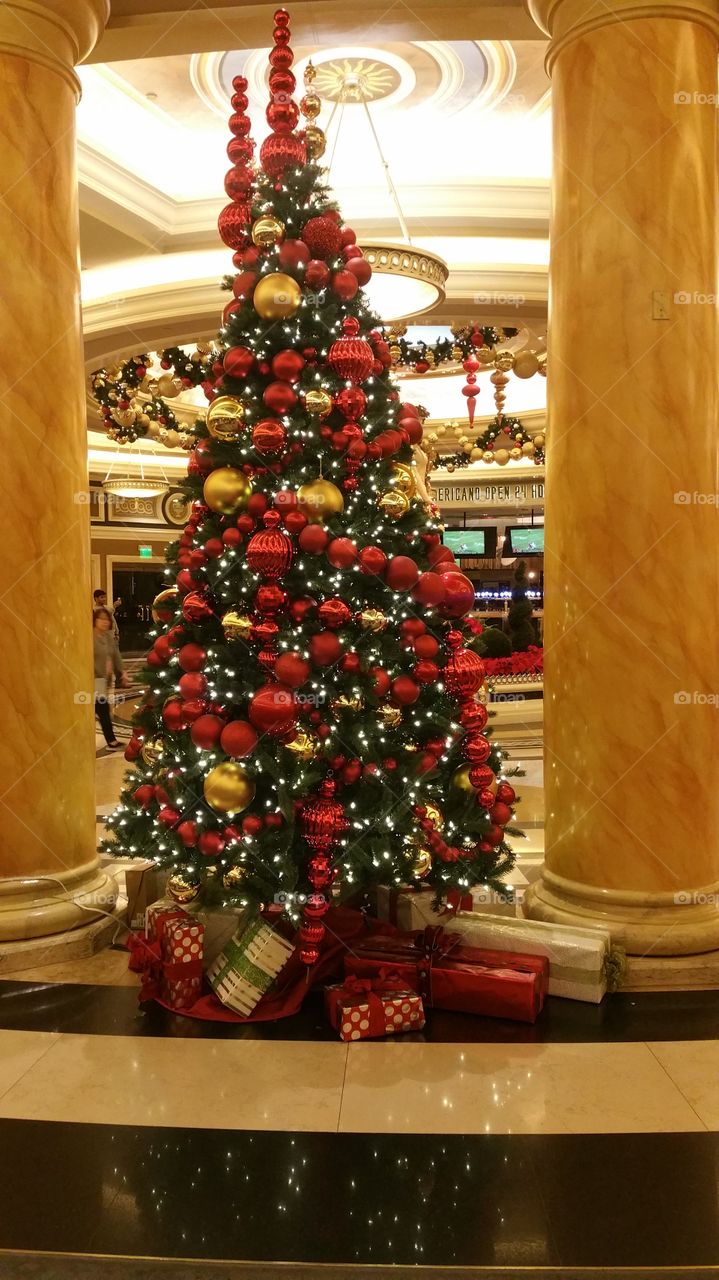 Beautiful Christmas Tree at Caesars Palace Las Vegas