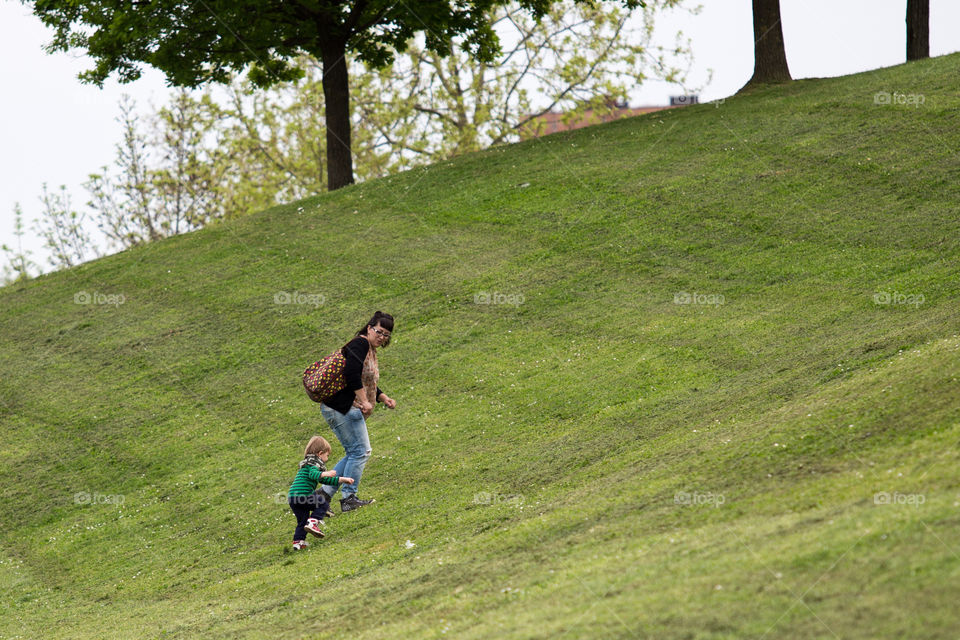 People enjoying spring