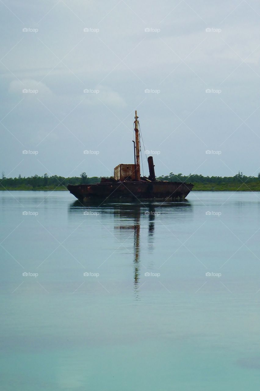 Sunken ship in the Bahamas