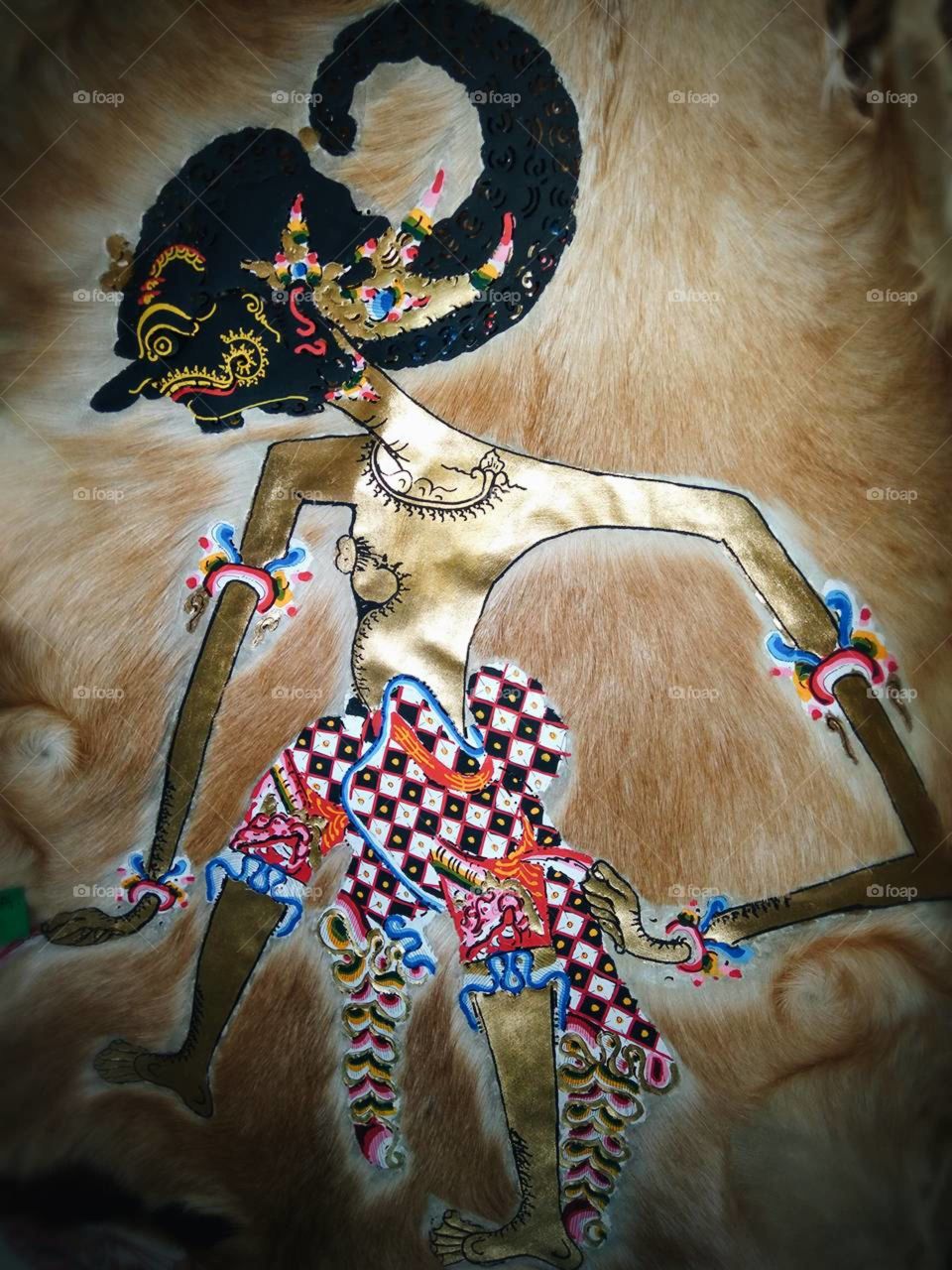 the picture name is wayang kulit, handmade