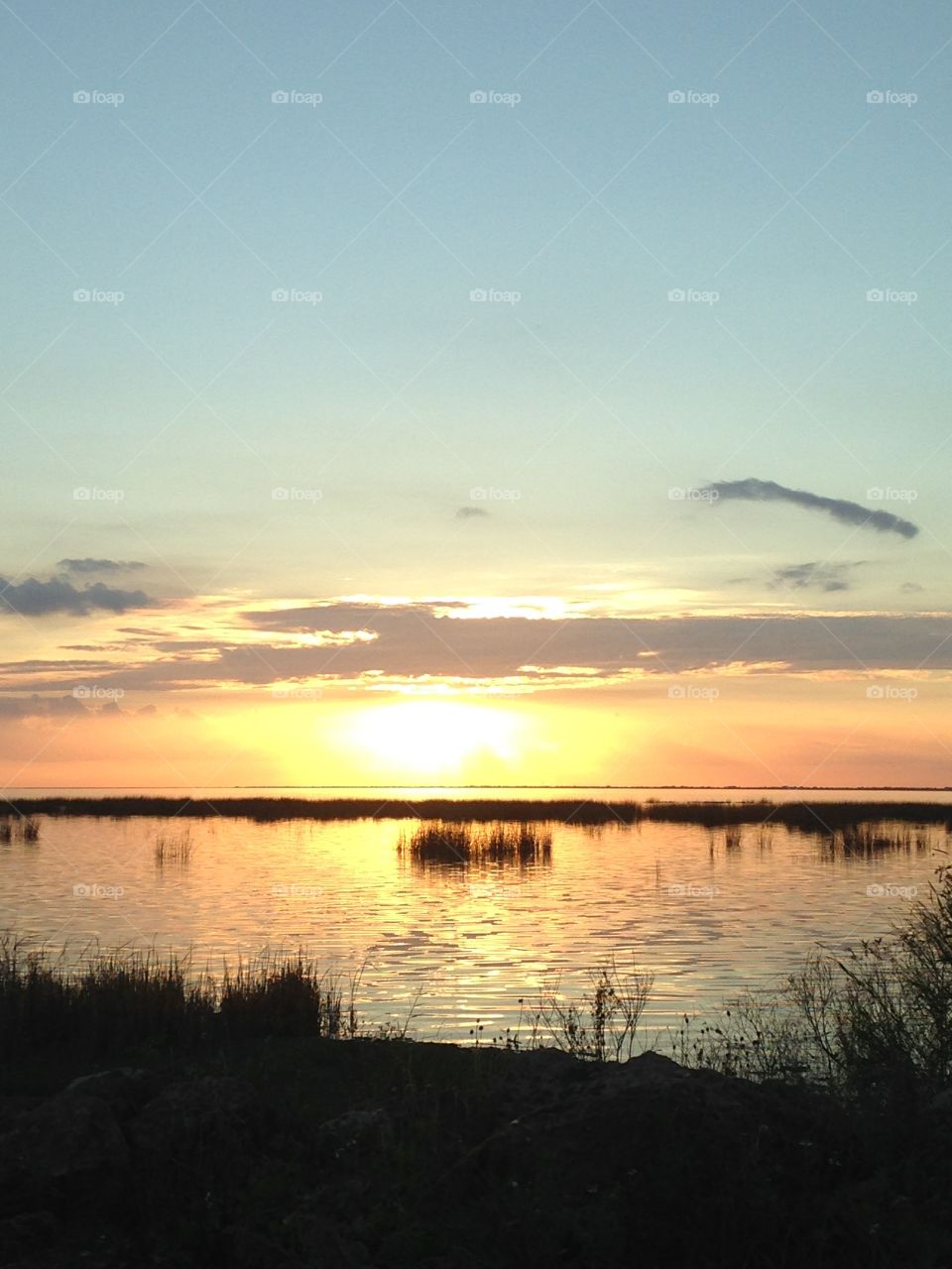 Sunset at Nubbin Slough near Okeechobee, Florida 