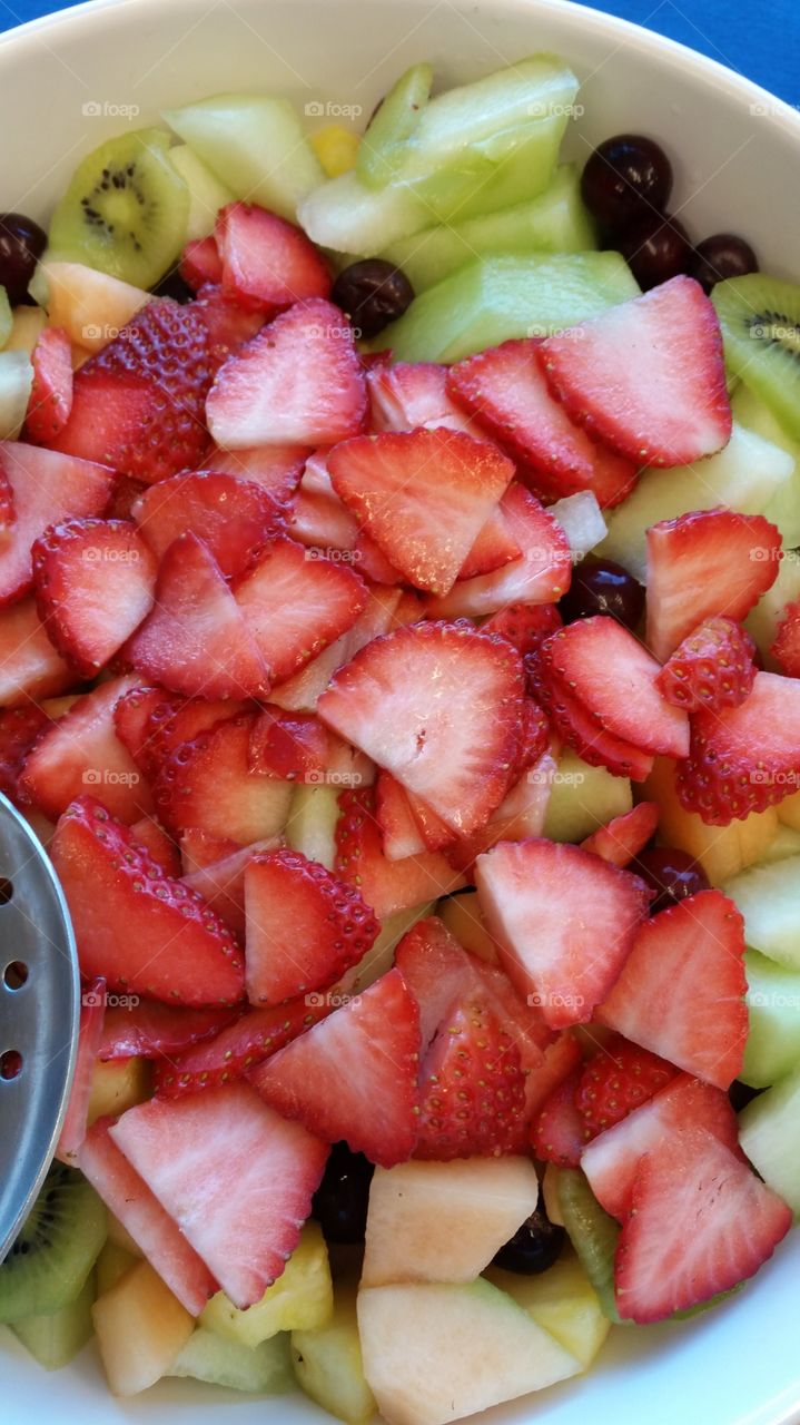 strawberries and fruit salad