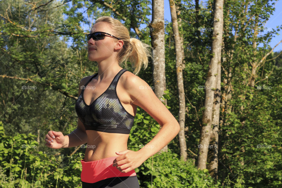 Close-up of a running young woman