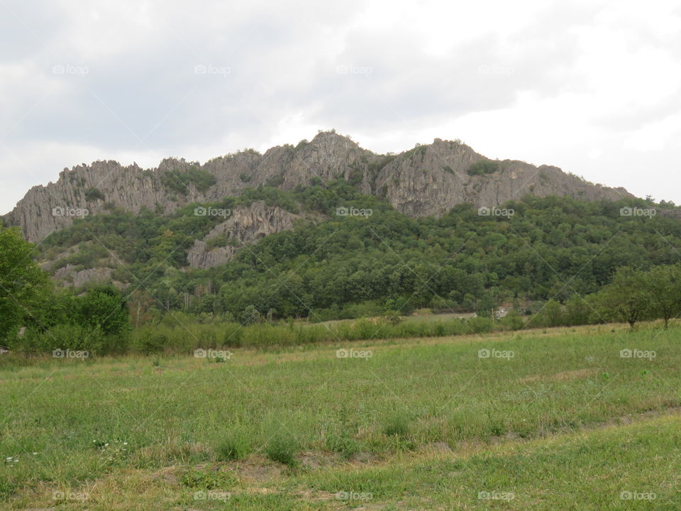Mountain sharp rocky peaks