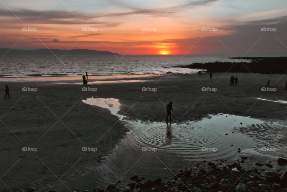 Sunset at Silverstrand beach, Galway, Ireland