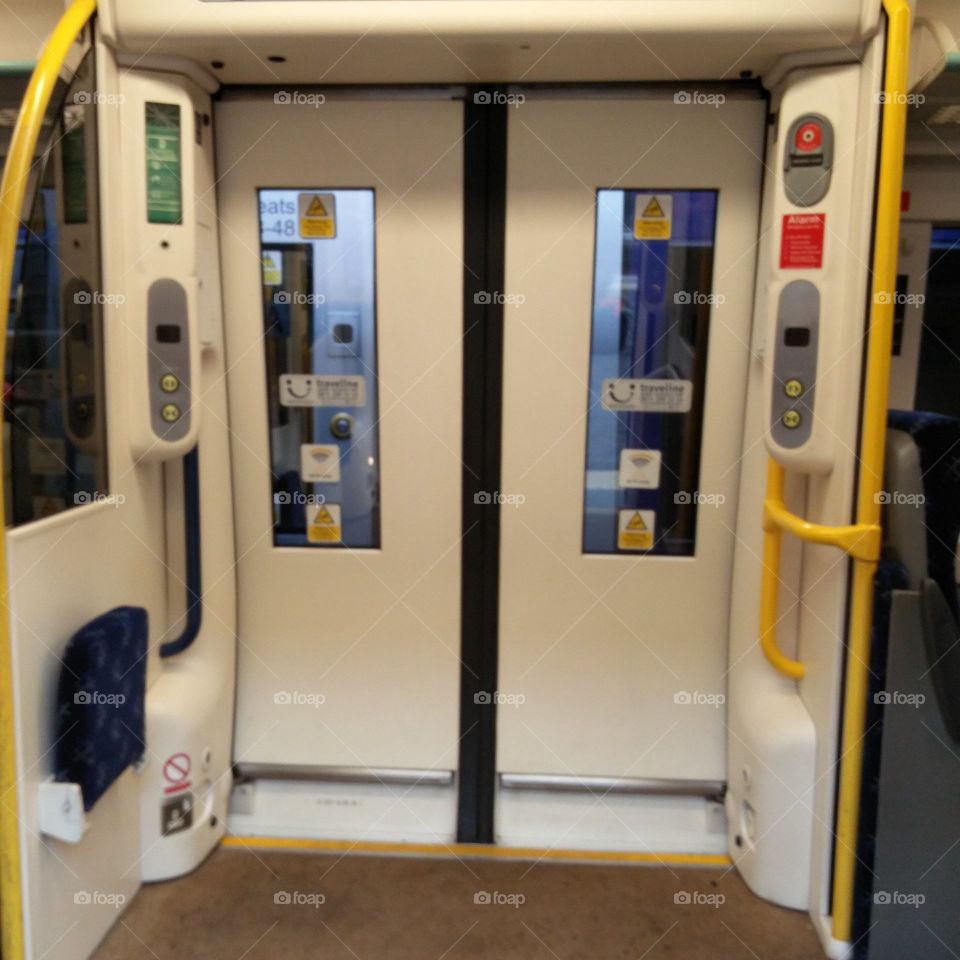 Stepping inside an empty Scotrail train