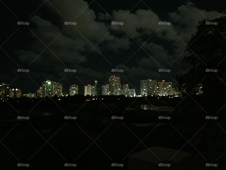 Skyline of Miami taken from The Legends Golf Course Florida 