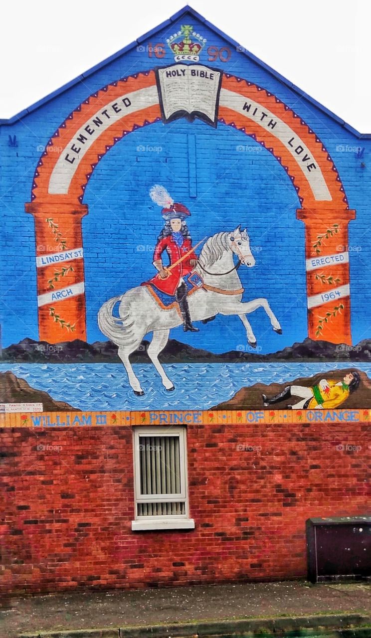 A mural of William the third,the "prince of orange"...Belfast,Northern Ireland