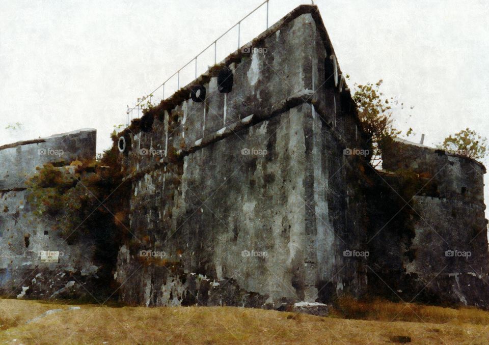 Fort Fincastle. Ship shaped Fort Fin Castle Nassau Bahamas