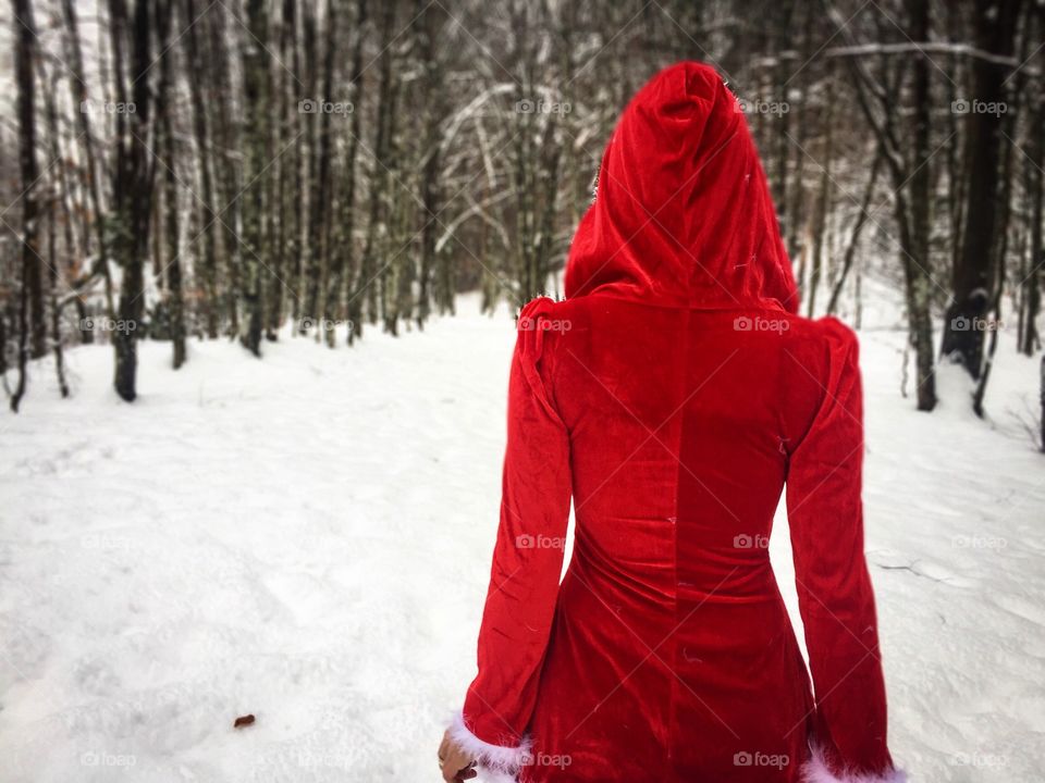 Woman in red