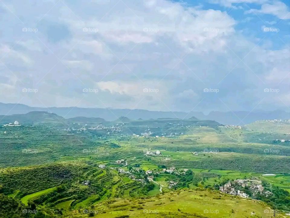 Glory be to God, the magnificent and picturesque view and the natural green trees are a view that is nothing more wonderful than it