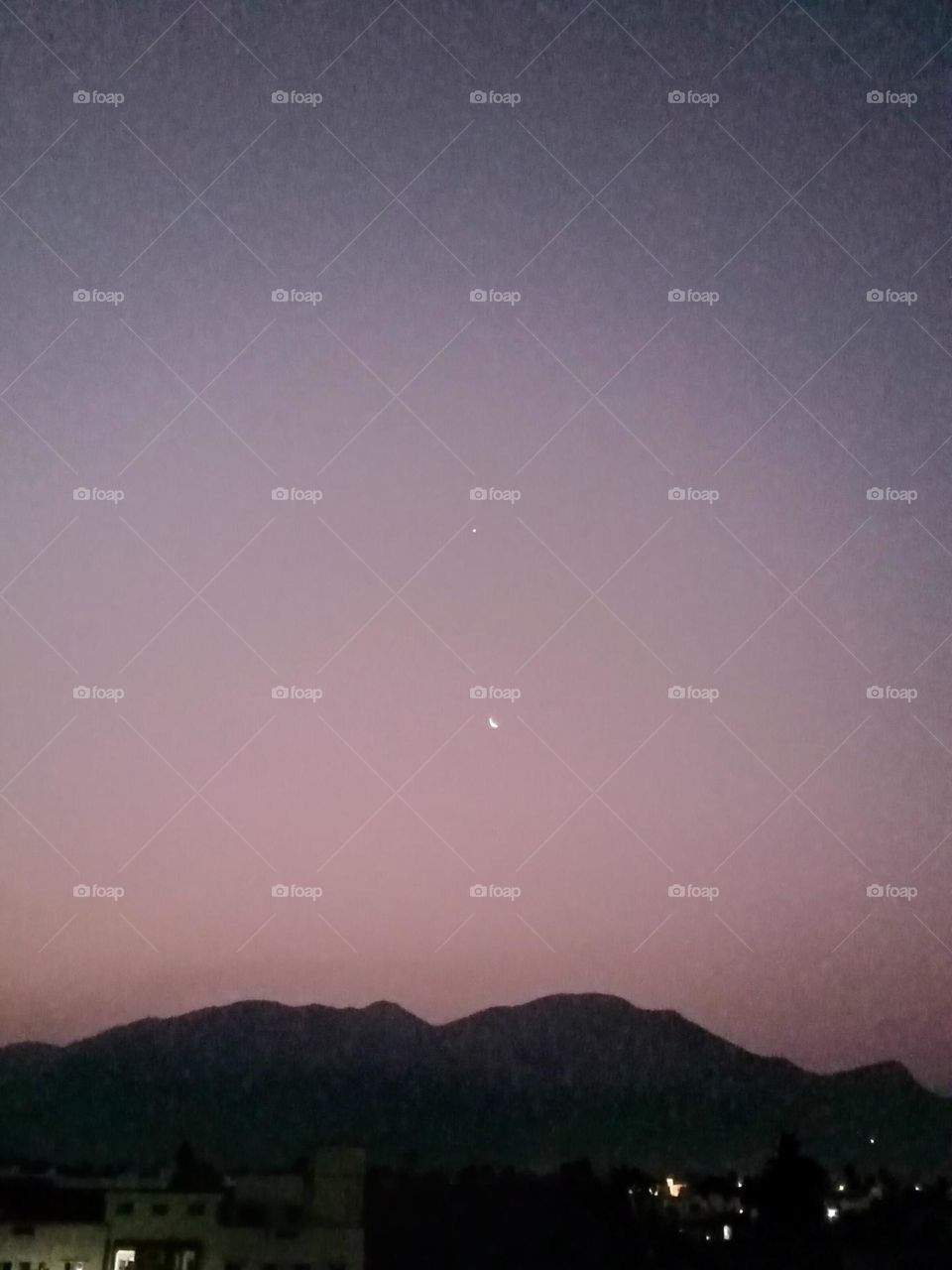 *ravarma vanguvo*  Violet sky, Venus and Moon,  Early morning