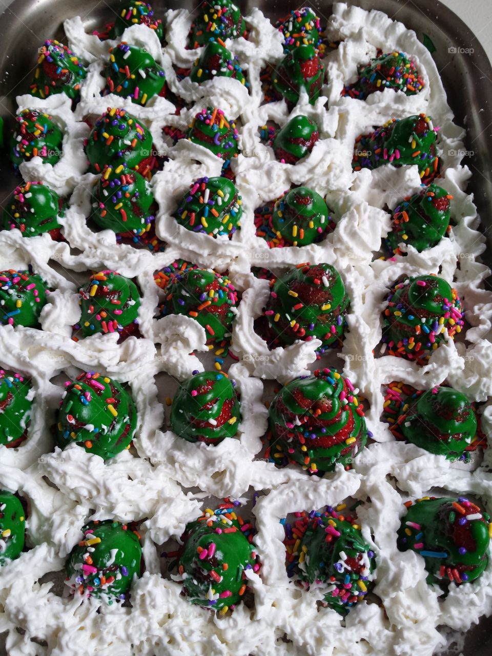 Snowy Strawberry Christmas trees