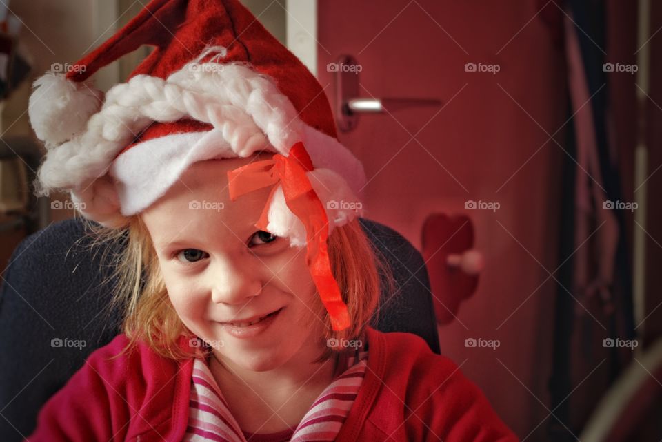 Girl with santa’s hat